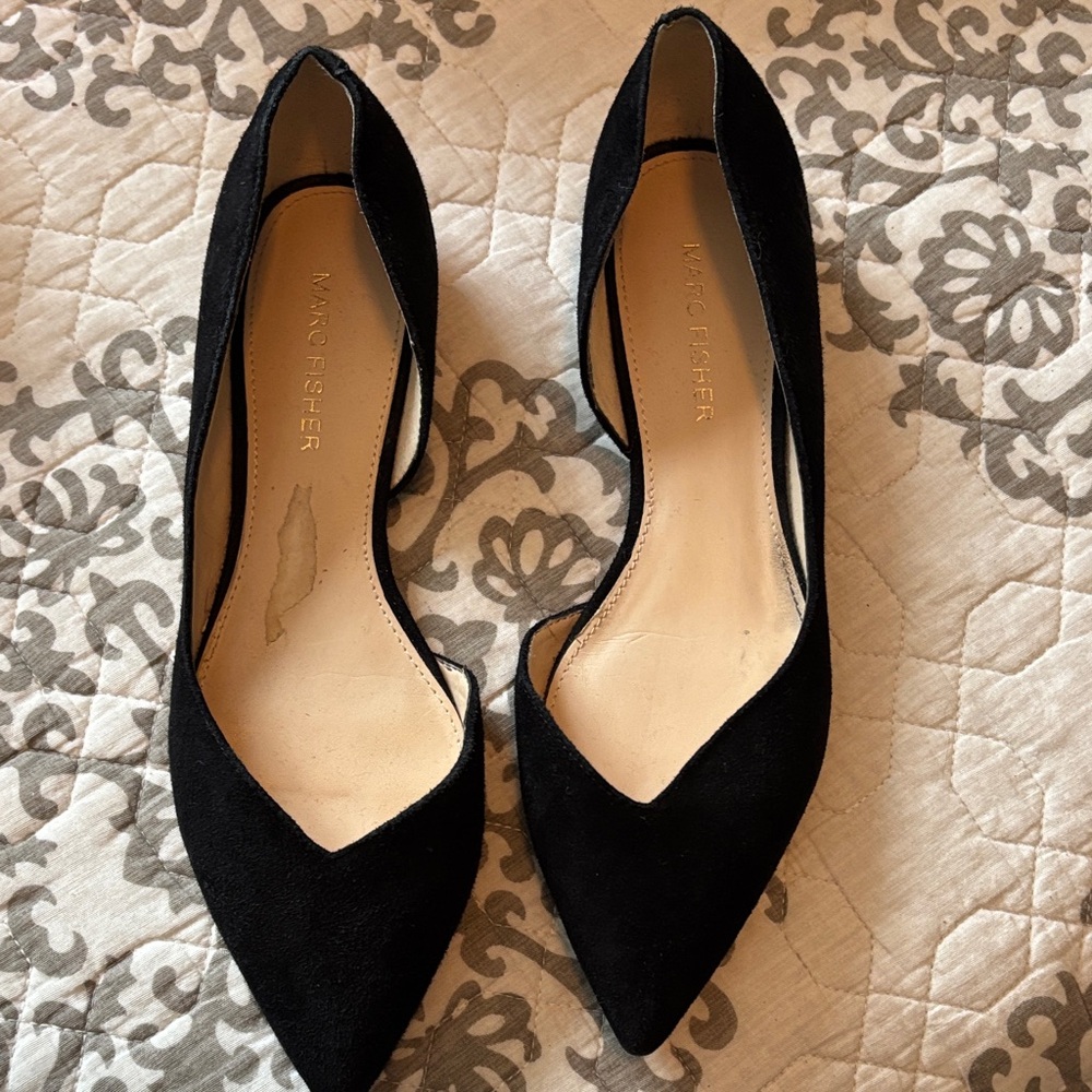 Marc Fisher Black Suede Flats